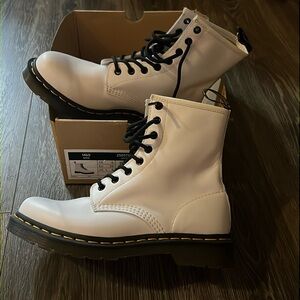 Brand New, Never Worn Dr. Martens 1460 Boots in White, Ladies Size 8